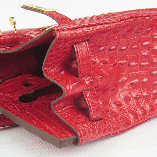 Replica Hermes Birkin 30CM Crocodile Head Veins Bag Red 6088 On Sale - Click Image to Close